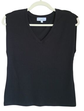 michael stars ribbed cap sleeve tee black size XS